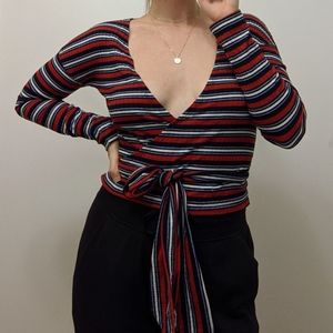 Striped Wrap Long Sleeve 💈